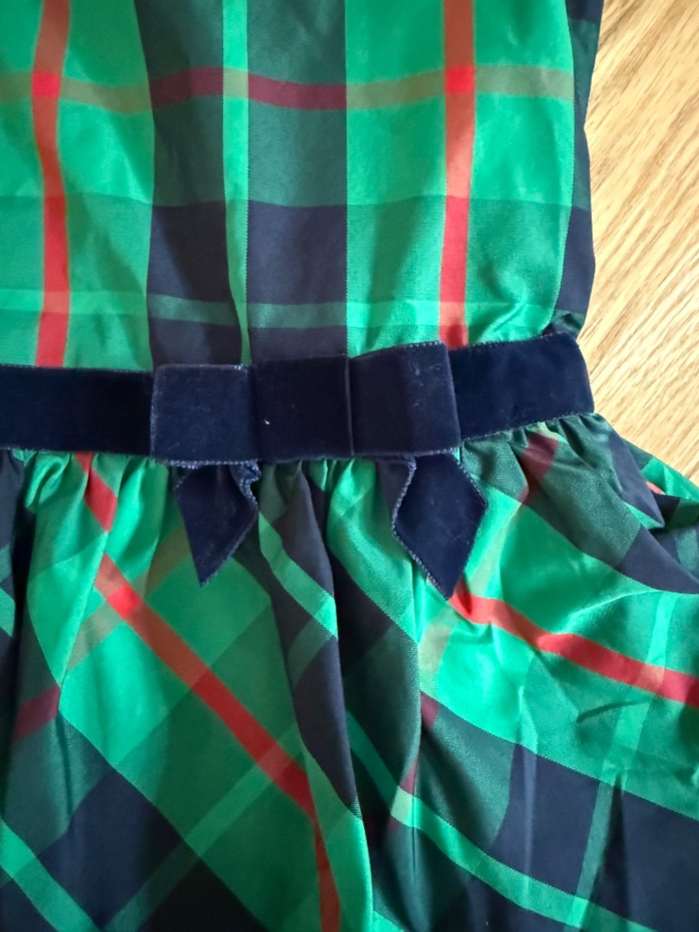 Janie and Jack Size 8 Green Emerald Plaid Tiered Holiday Dress - Picture 2 of 3